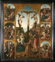 Crucifixion with six scenes from the Passion of Christ